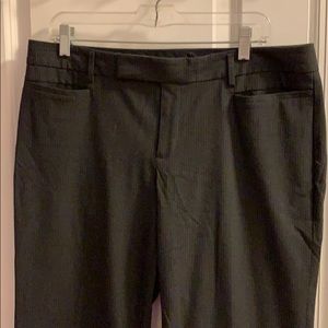 Gray chalk striped Gap “Modern Boot” trousers